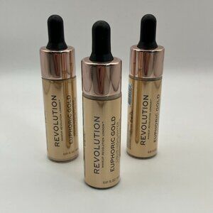 Revolution Liquid Highlighter Euphoric Gold 0.61 fl Oz 18 ml Pack of 3 Pieces